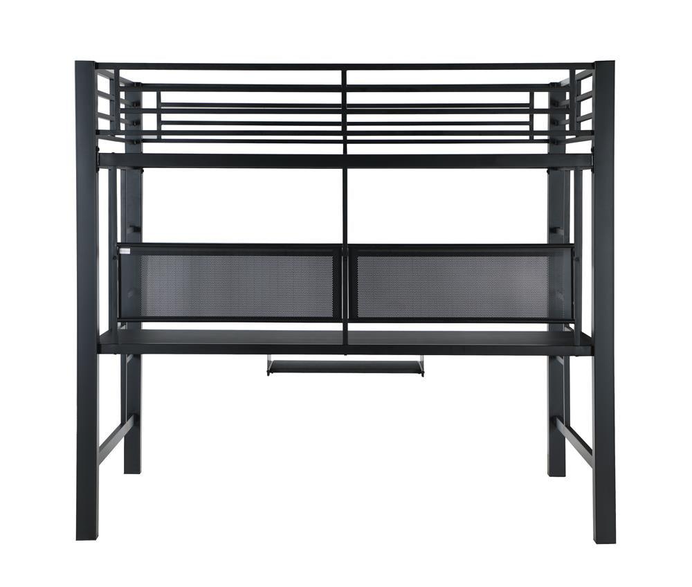 Avalon Full Workstation Loft Bed Black - Ella Furniture