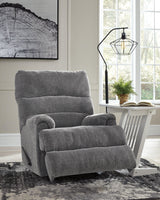 Man Fort Graphite Chenille Recliner - Ella Furniture