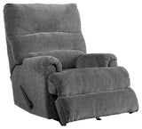 Man Fort Graphite Chenille Recliner - Ella Furniture