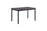 Tripp Black-Hued Industrial Faux Wood Metal Faux Leather Upholstered Dining Room Set - Ella Furniture