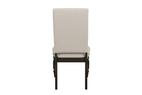 Yates Neutral Modern Industrial Sleek Fabric Upholstered Seat Rectangular Dining Room Set - Ella Furniture