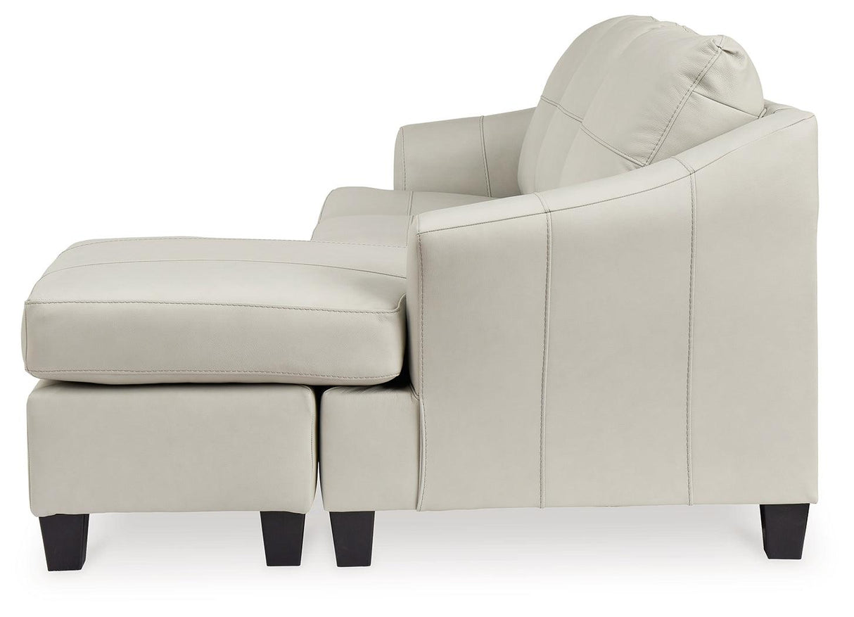 Genoa Coconut Leather Sofa Chaise - Ella Furniture