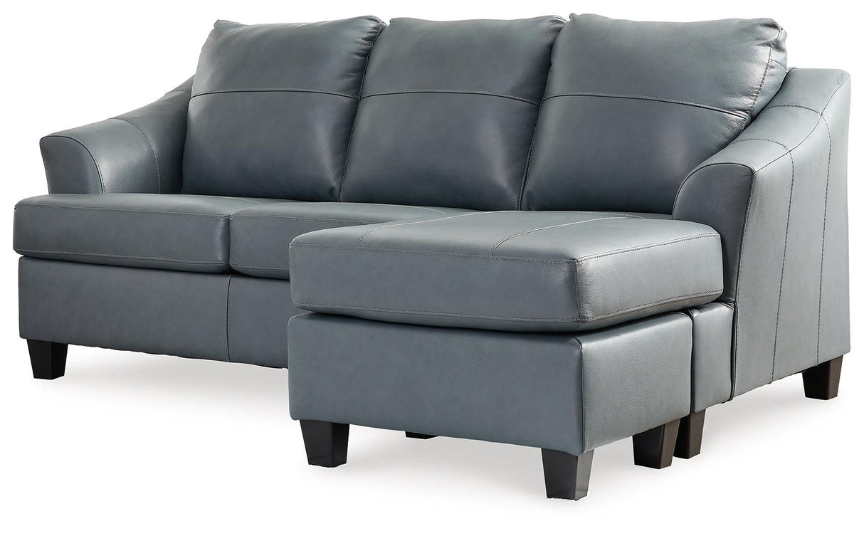 Genoa Steel Leather Sofa Chaise - Ella Furniture