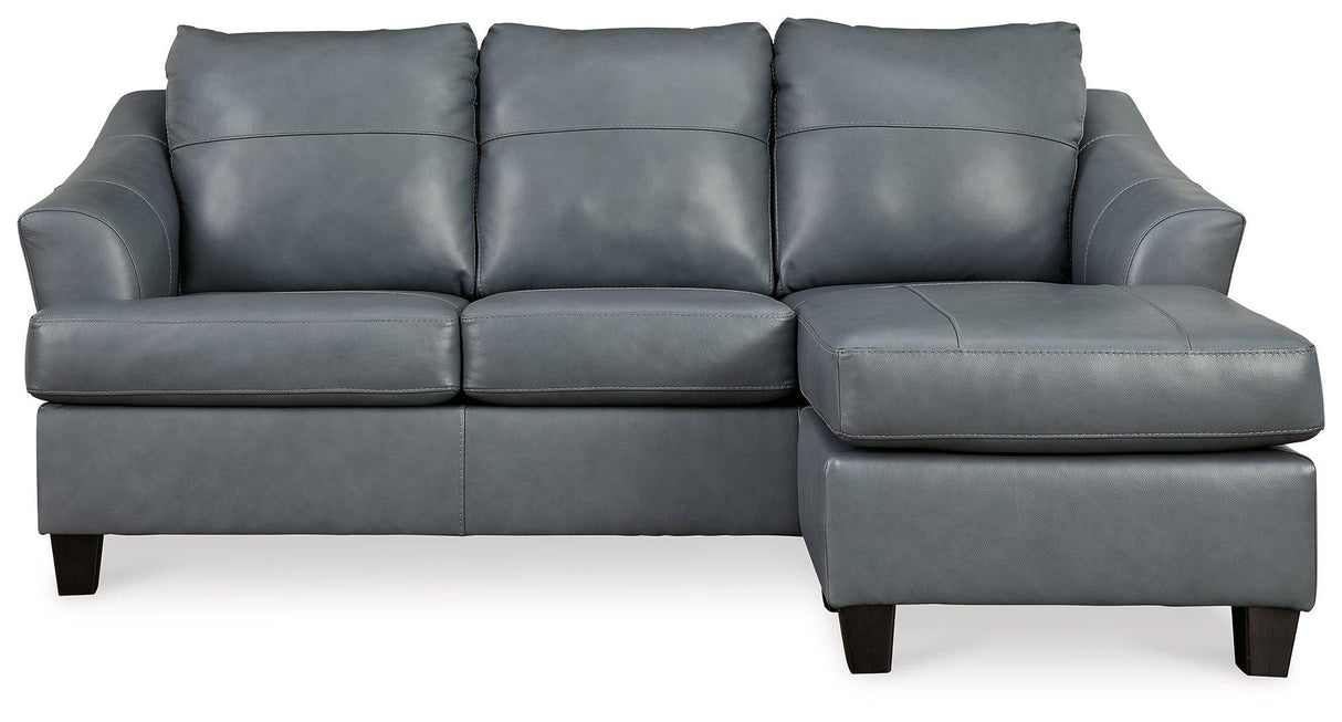 Genoa Steel Leather Sofa Chaise - Ella Furniture