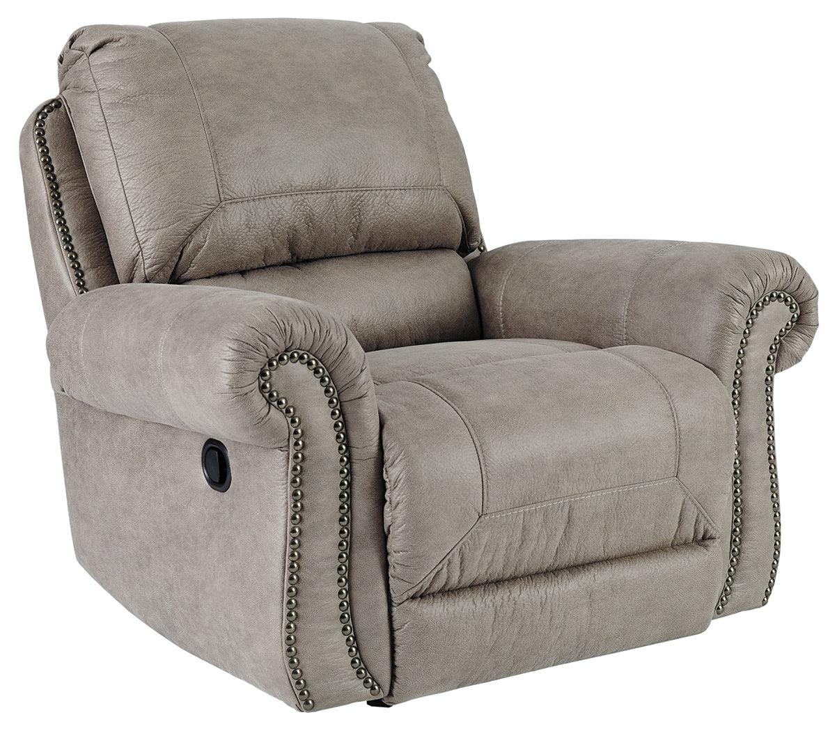 Olsberg Steel Faux Leather Recliner - Ella Furniture