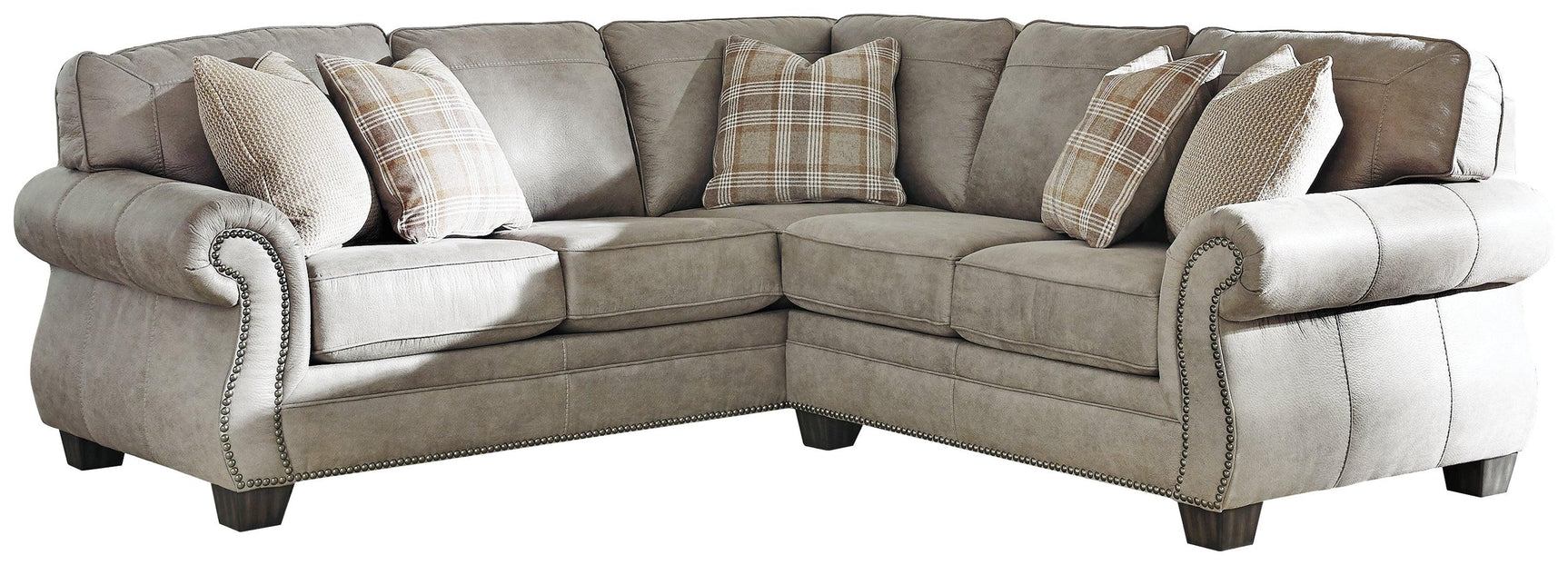 Olsberg Steel Faux Leather 2-Piece Sectional - Ella Furniture