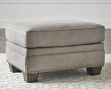 Olsberg Steel Faux Leather Ottoman - Ella Furniture