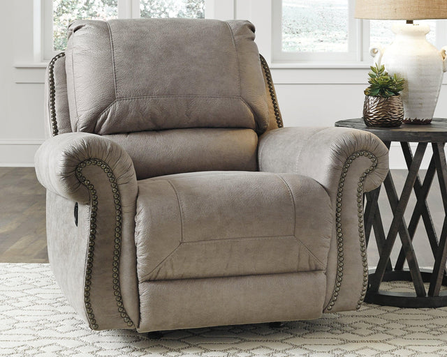 Olsberg Steel Faux Leather Recliner - Ella Furniture