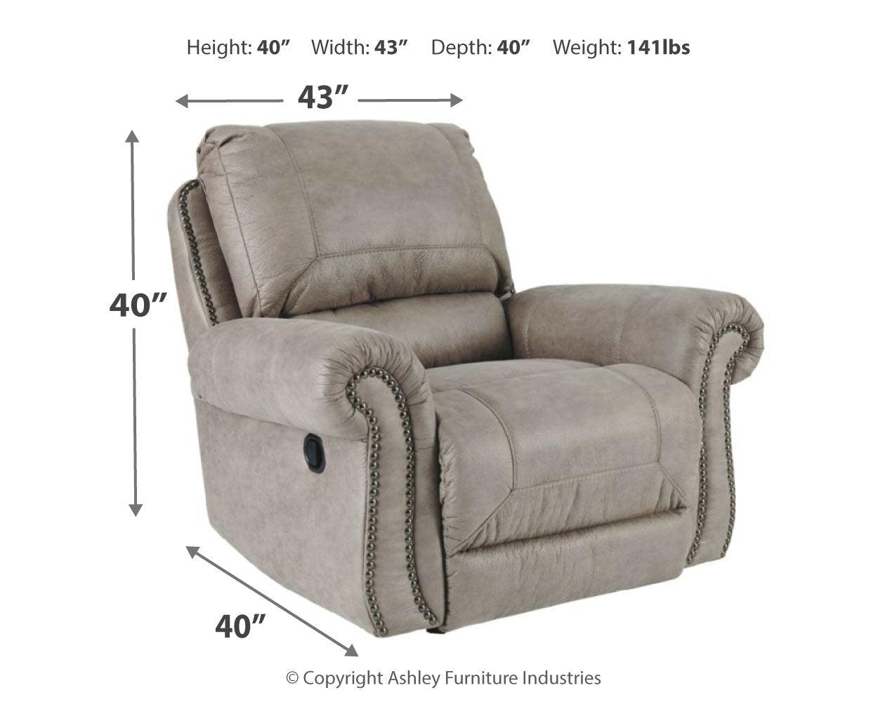 Olsberg Steel Faux Leather Recliner - Ella Furniture