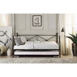 Jones Black Metal Modern Sleek Traditional Metal Daybed With Trundle - Ella Furniture