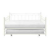Lorena White Modern Traditional Metal Daybed With Trundle - Ella Furniture