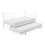 Lorena White Modern Traditional Metal Daybed With Trundle - Ella Furniture