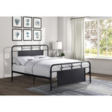 Blanchard Mottled Silver Modern Sleek Traditional Metal Queen Platform Bed - Ella Furniture