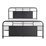 Blanchard Mottled Silver Modern Sleek Traditional Metal Queen Platform Bed - Ella Furniture