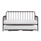 Constance Dark Bronze Modern Classic Metal Daybed With Lift-up Trundle - Ella Furniture