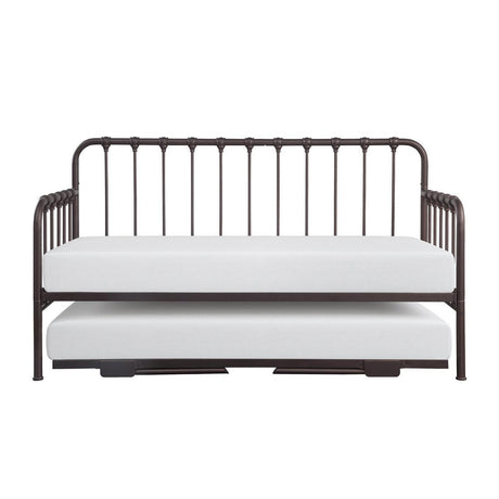 Constance Dark Bronze Modern Classic Metal Daybed With Lift-up Trundle - Ella Furniture