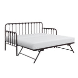 Constance Dark Bronze Modern Classic Metal Daybed With Lift-up Trundle - Ella Furniture