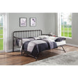Constance Dark Bronze Modern Classic Metal Daybed With Lift-up Trundle - Ella Furniture