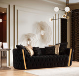 Sofia Black Velvet Sofa & Loveseat - Ella Furniture
