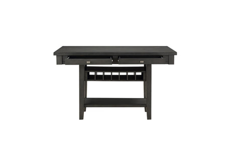 Baresford Gray Finish Contemporary Solid Wood Fabric Upholstery Storage Square Dining Room Set - Ella Furniture
