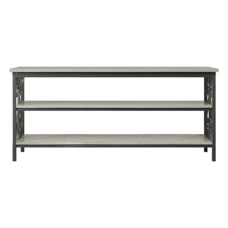 Fairhope Black Metal Modern Faux Marble And Metal Tv Stand/sofa Table - Ella Furniture