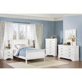 Mayville White Modern Traditional Wood And Engineered Wood Twin Bed - Ella Furniture