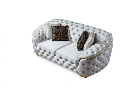Scarlett Ivory Velvet Sofa & Loveseat - Ella Furniture