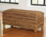 Laughton Hand-woven Storage Trunk Amber - Ella Furniture