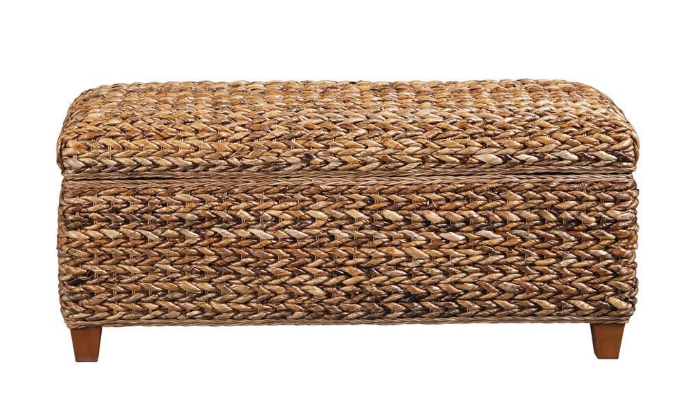 Laughton Hand-woven Storage Trunk Amber - Ella Furniture