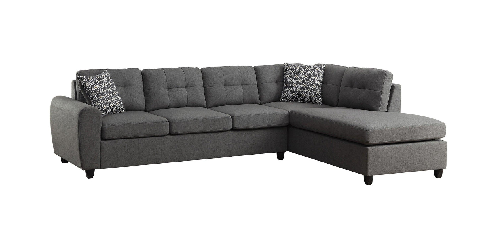 Stonenesse Tufted Sectional Grey - Ella Furniture