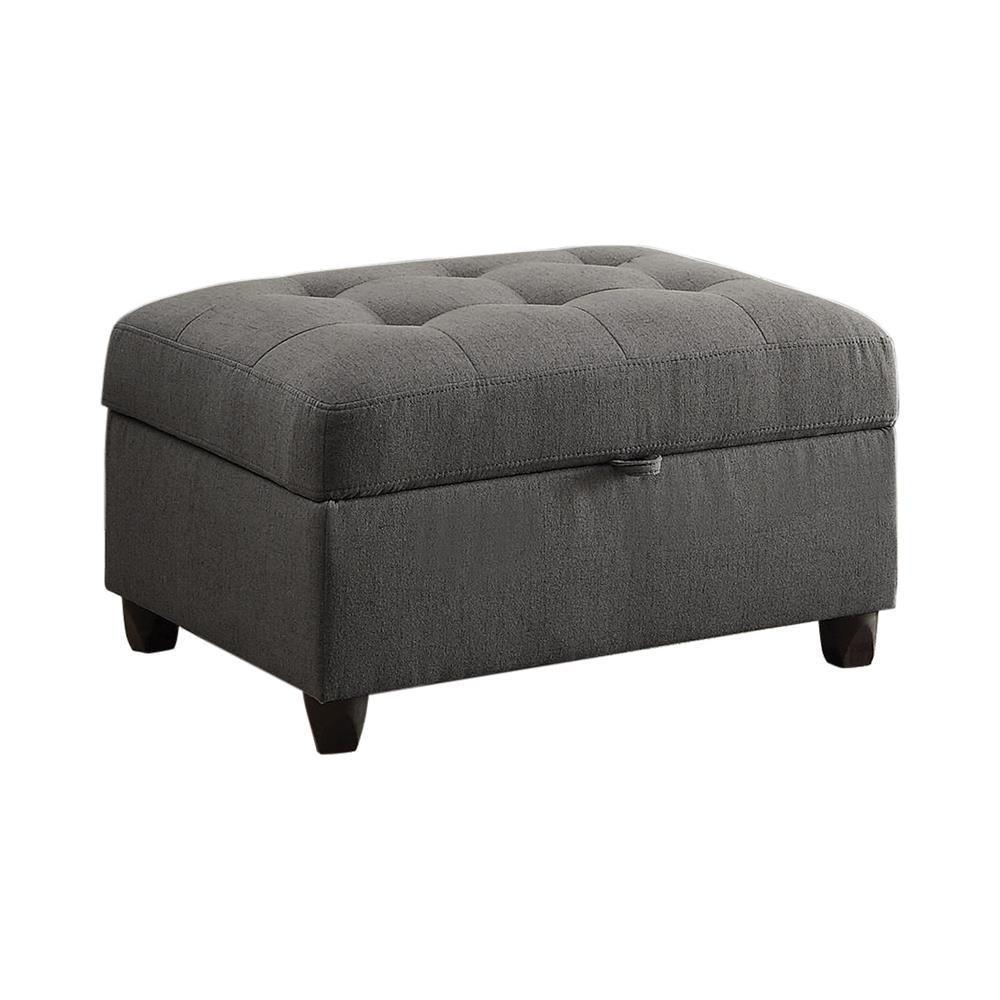 Stonenesse Tufted Storage Ottoman Grey - Ella Furniture