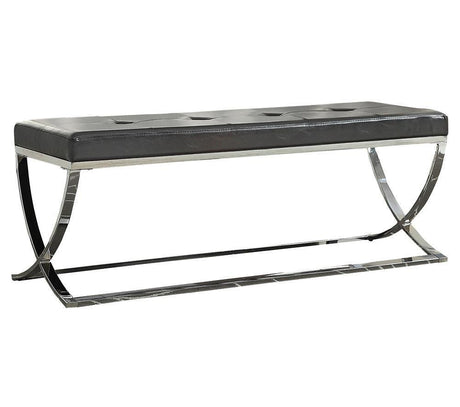 Walton Rectangle Upholstered Tufted Bench Black - Ella Furniture