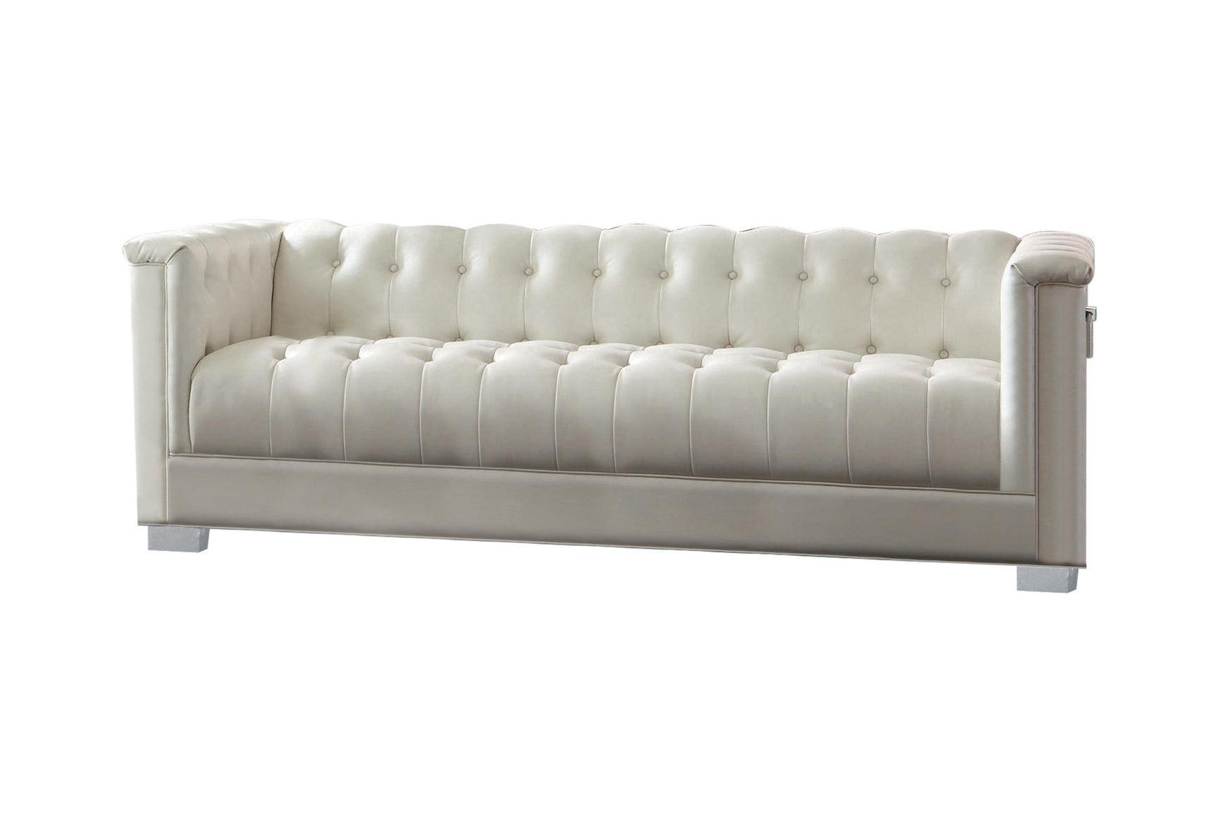 Chaviano Upholstered Ottoman Pearl White - Ella Furniture