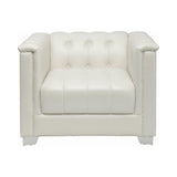 Chaviano Upholstered Ottoman Pearl White - Ella Furniture
