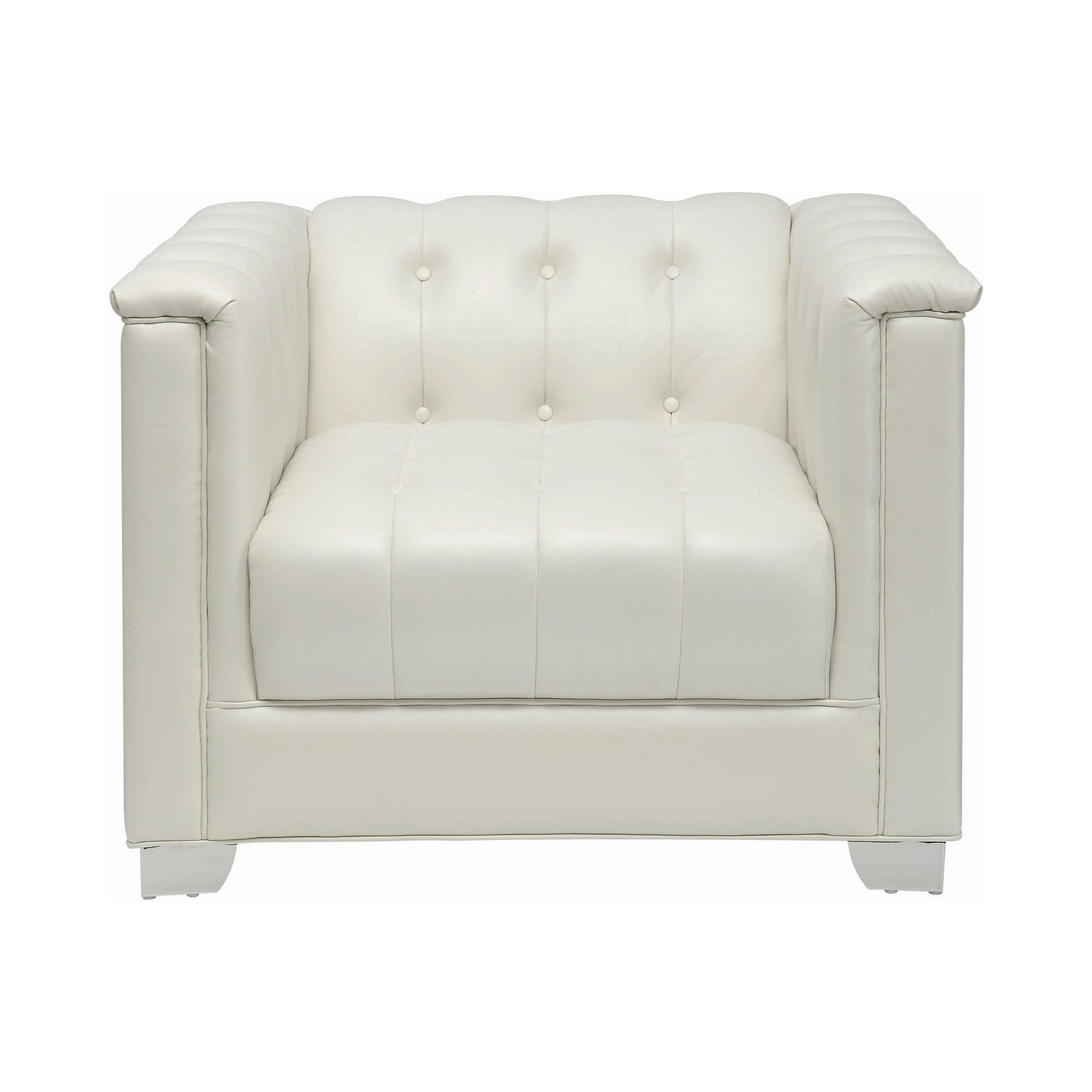 Chaviano Upholstered Ottoman Pearl White - Ella Furniture