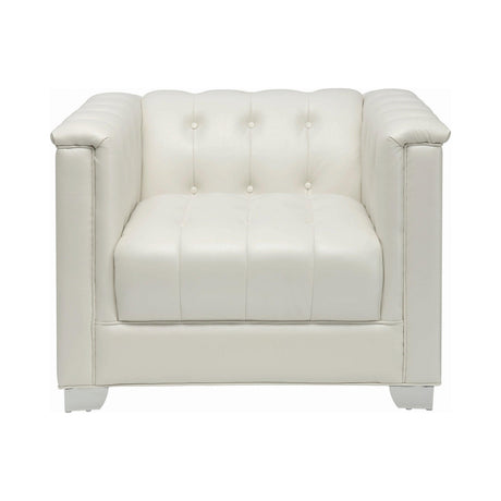 Chaviano Upholstered Ottoman Pearl White - Ella Furniture