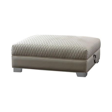 Chaviano Upholstered Ottoman Pearl White - Ella Furniture
