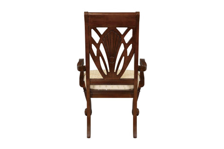 Norwich Dark Cherry Finish Sleek Traditional Fabric Upholstery Seat Rectangular Dining Room Set - Ella Furniture