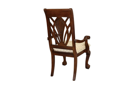 Norwich Dark Cherry Finish Sleek Traditional Fabric Upholstery Seat Rectangular Dining Room Set - Ella Furniture