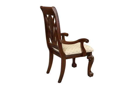 Norwich Dark Cherry Finish Sleek Traditional Fabric Upholstery Seat Rectangular Dining Room Set - Ella Furniture
