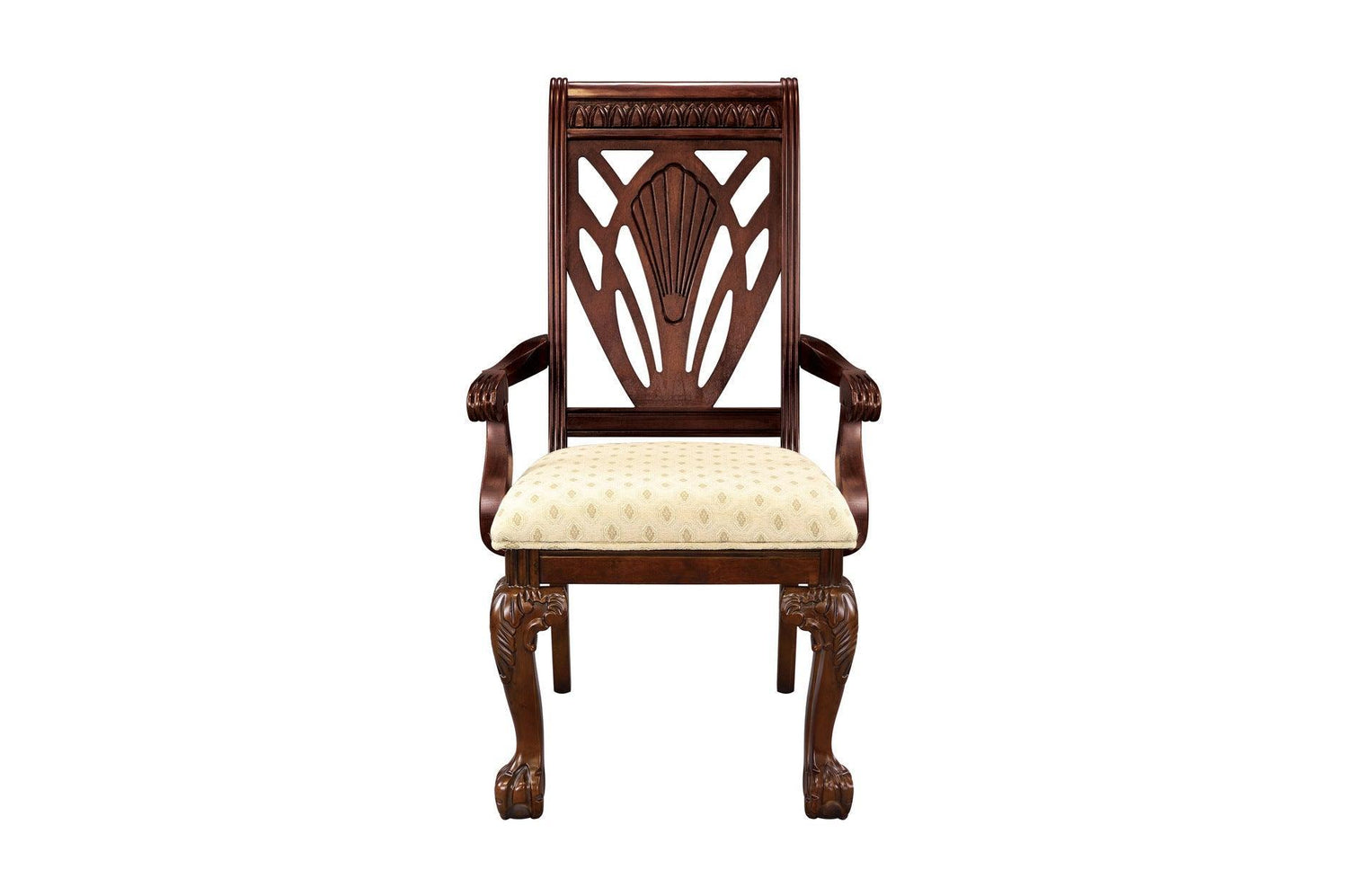 Norwich Dark Cherry Finish Sleek Traditional Fabric Upholstery Seat Rectangular Dining Room Set - Ella Furniture