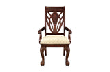 Norwich Dark Cherry Finish Sleek Traditional Fabric Upholstery Seat Rectangular Dining Room Set - Ella Furniture