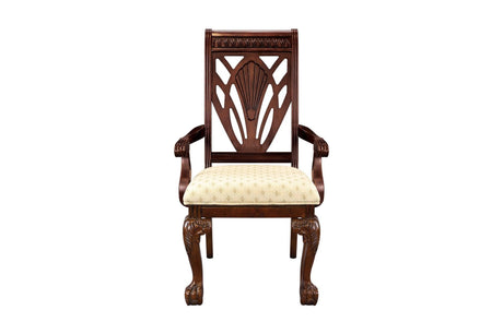 Norwich Dark Cherry Finish Sleek Traditional Fabric Upholstery Seat Rectangular Dining Room Set - Ella Furniture
