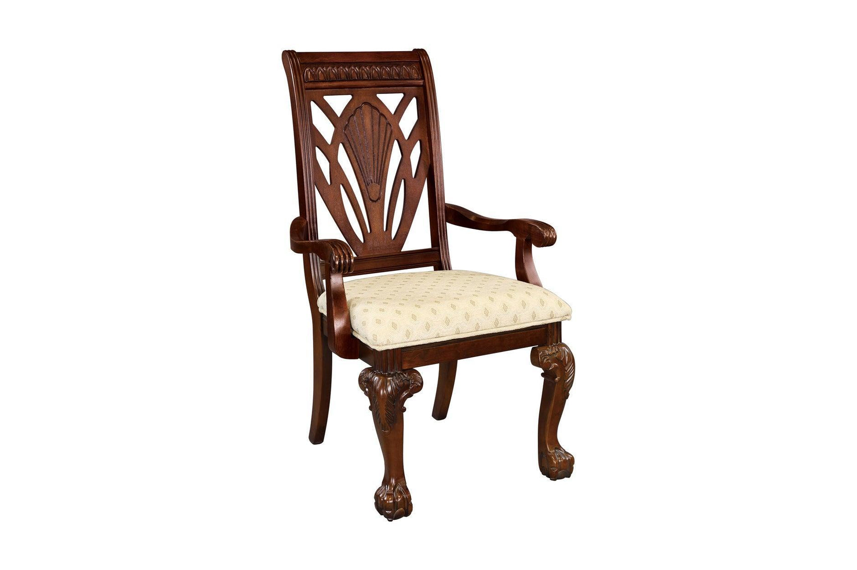 Norwich Dark Cherry Finish Sleek Traditional Fabric Upholstery Seat Rectangular Dining Room Set - Ella Furniture
