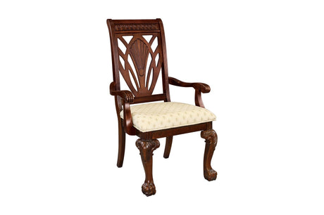 Norwich Dark Cherry Finish Sleek Traditional Fabric Upholstery Seat Rectangular Dining Room Set - Ella Furniture