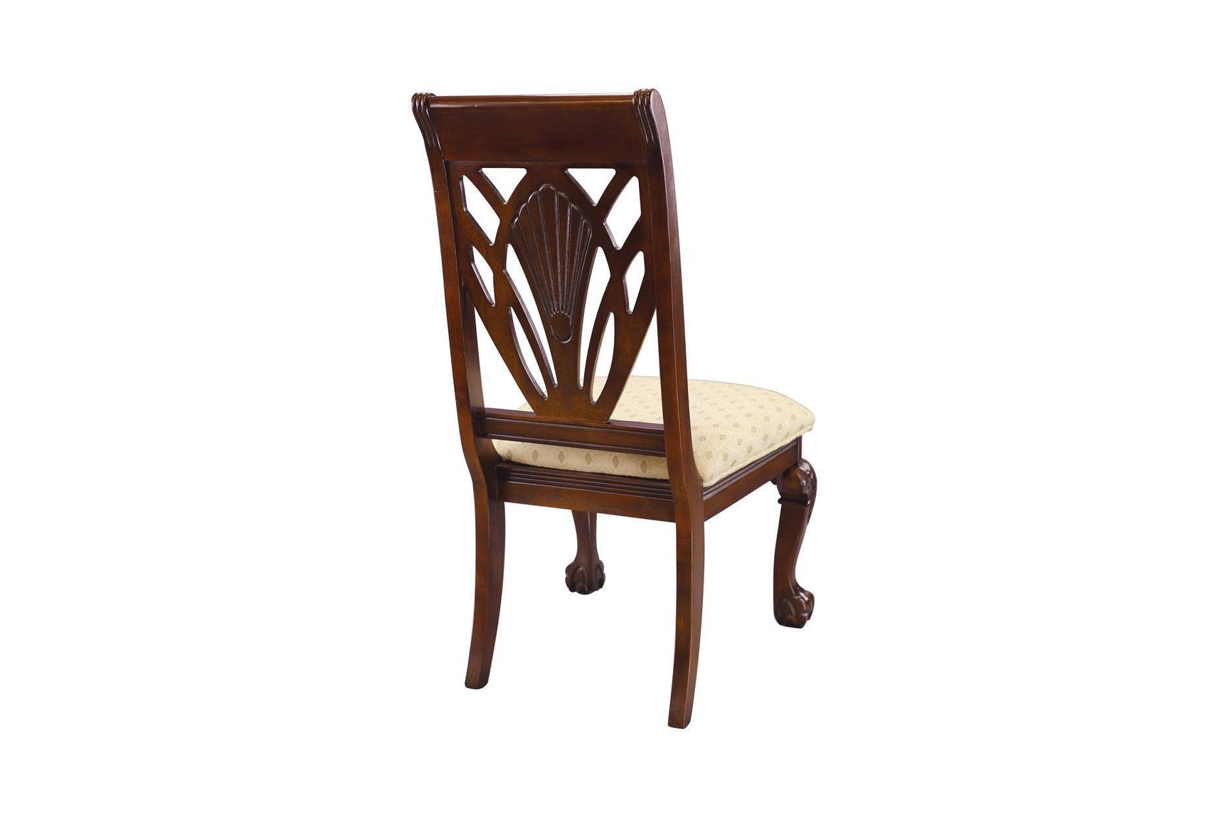 Norwich Dark Cherry Finish Sleek Traditional Fabric Upholstery Seat Rectangular Dining Room Set - Ella Furniture