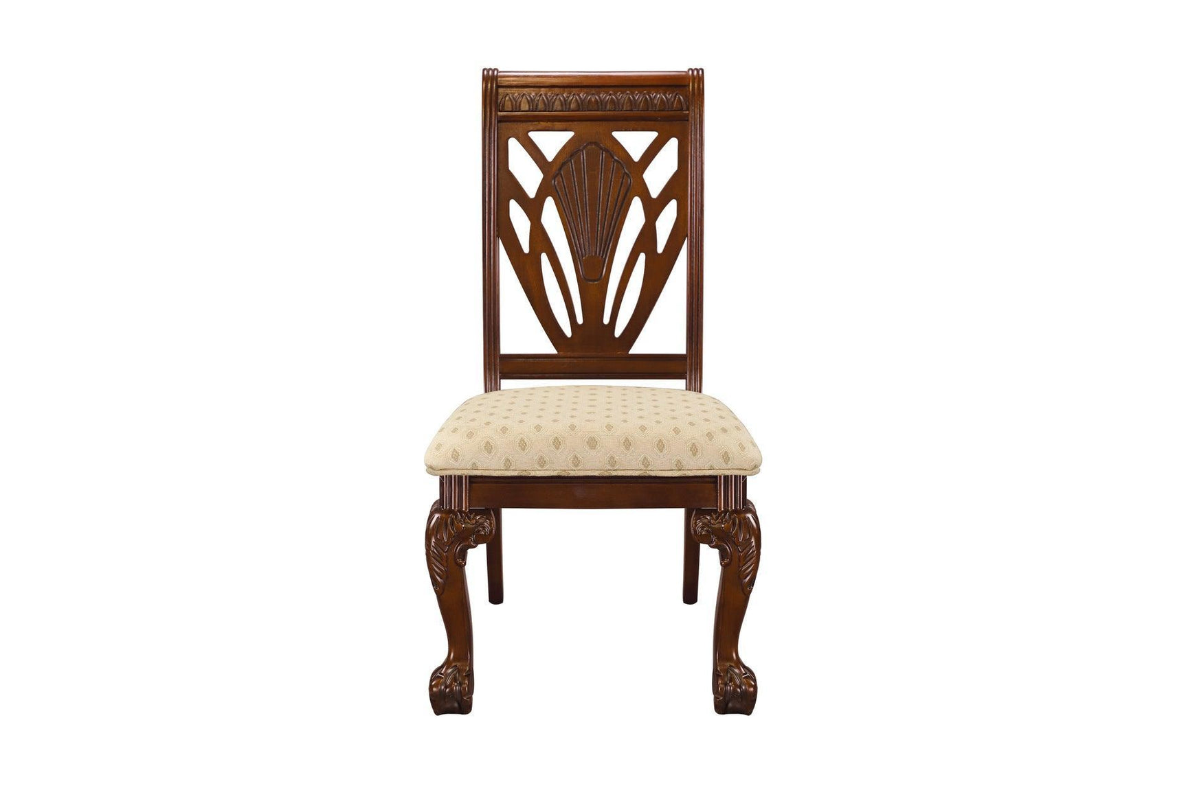 Norwich Dark Cherry Finish Sleek Traditional Fabric Upholstery Seat Rectangular Dining Room Set - Ella Furniture