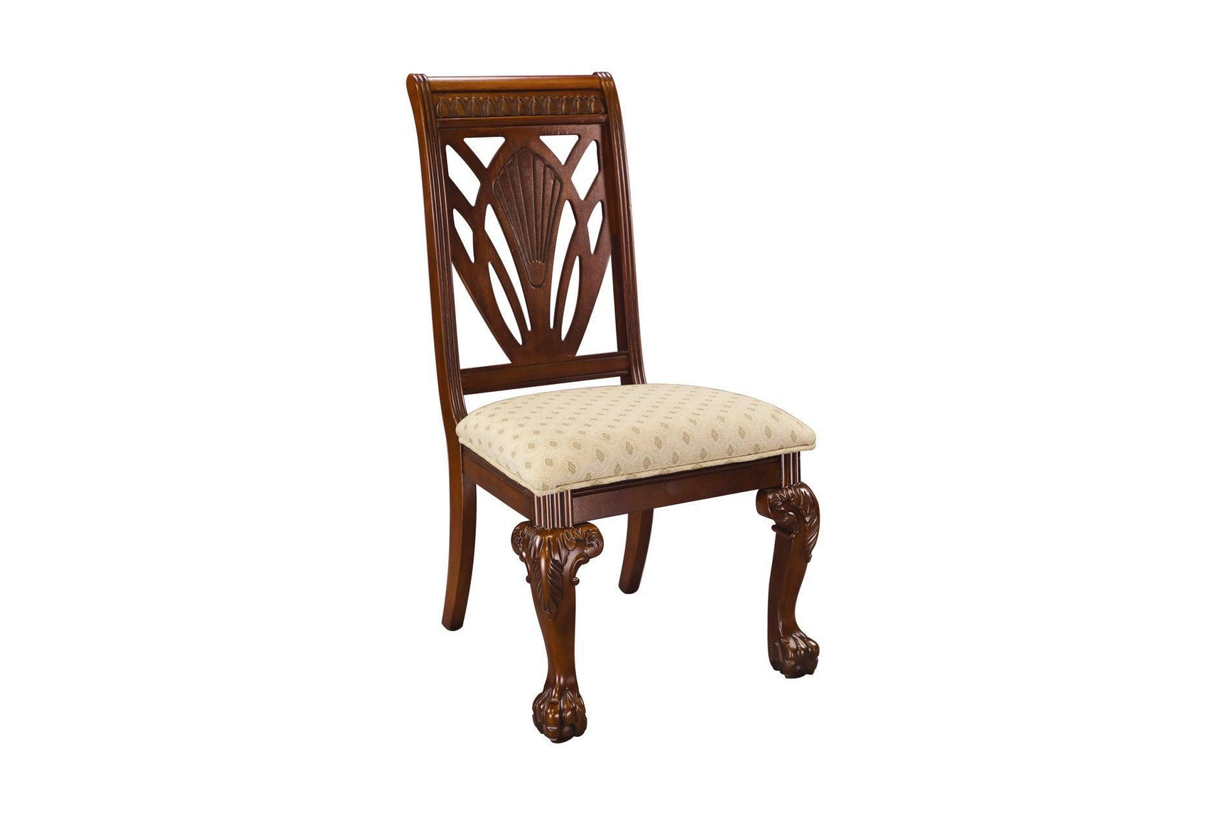 Norwich Dark Cherry Finish Sleek Traditional Fabric Upholstery Seat Rectangular Dining Room Set - Ella Furniture