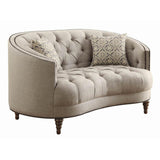 Avonlea Sloped Arm Upholstered Sofa Trim Grey - Ella Furniture