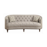Avonlea Sloped Arm Upholstered Sofa Trim Grey - Ella Furniture